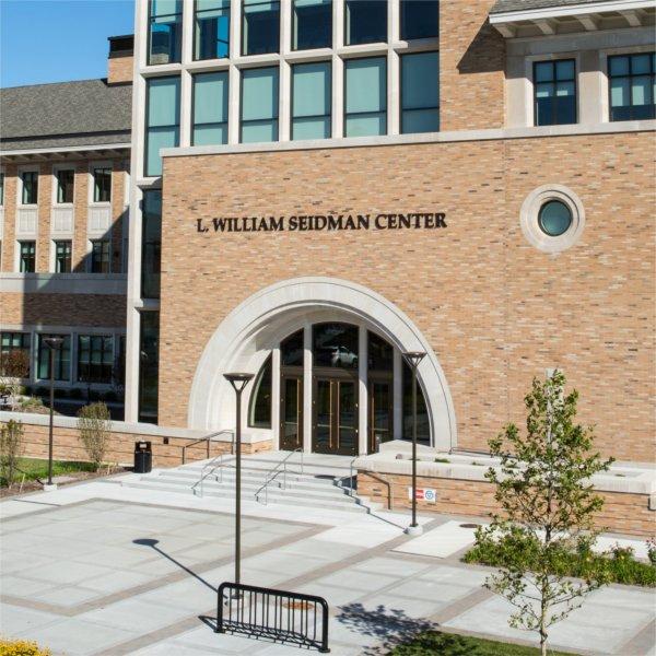 Exterior of the L. William Seidman Center, home of the Seidman College of Business