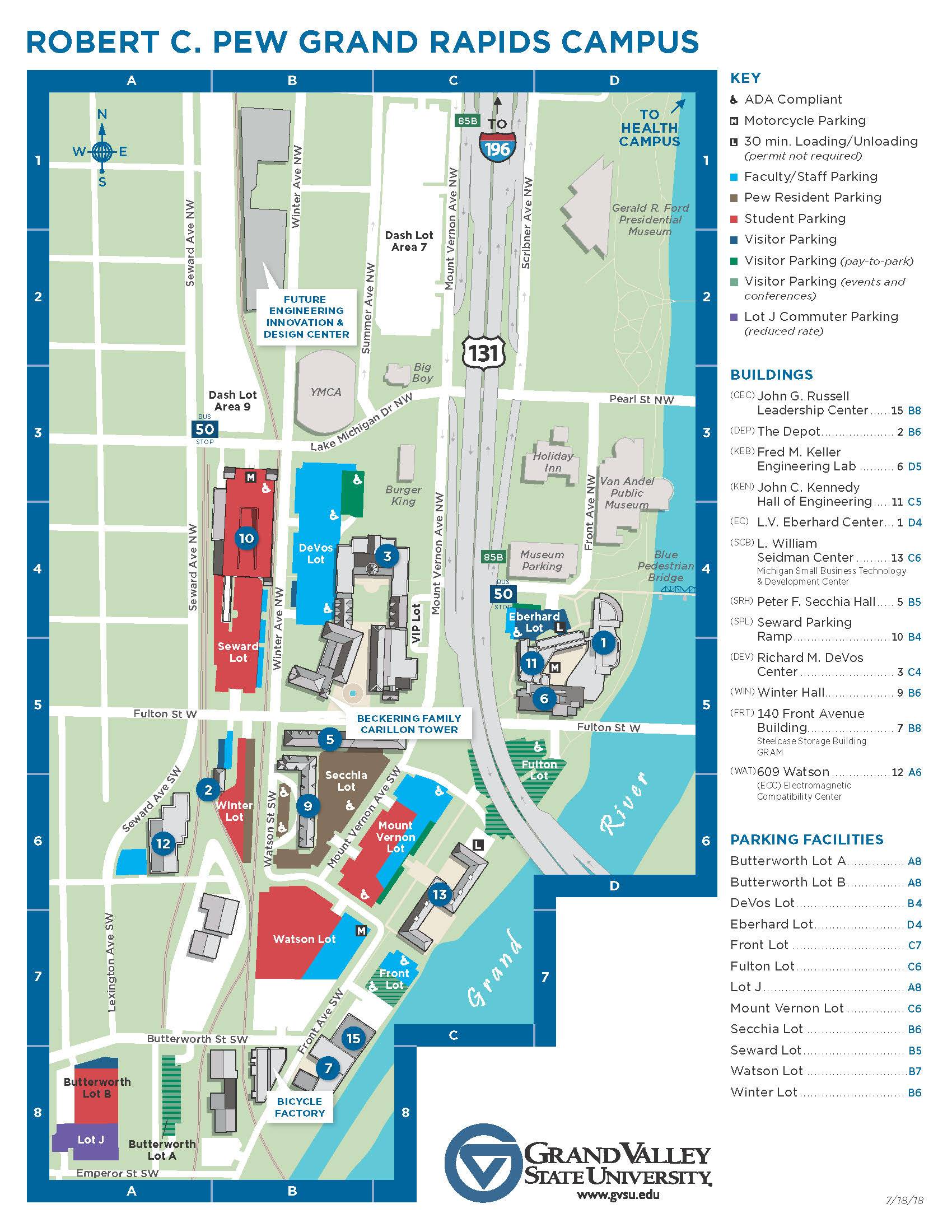 Grand Valley Pew Campus Map - United States Map