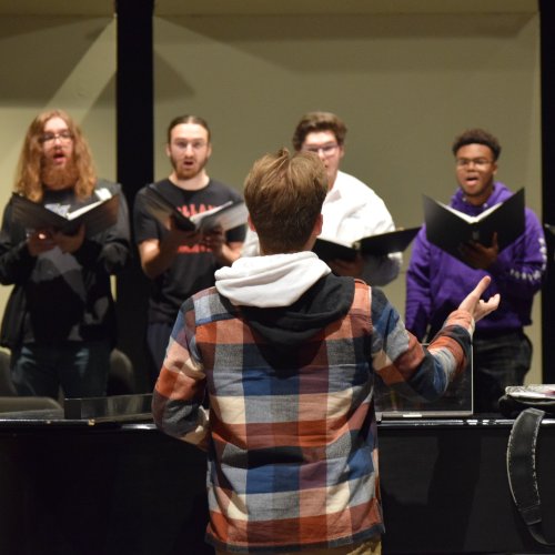 Anima Vocal Ensemble and Varsity Glee Club at Caledonia High School with the Grand Rapids Chamber Choir