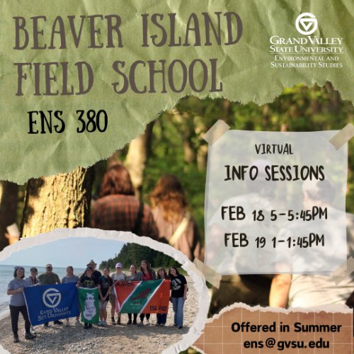 Flyer showing beaver island participants