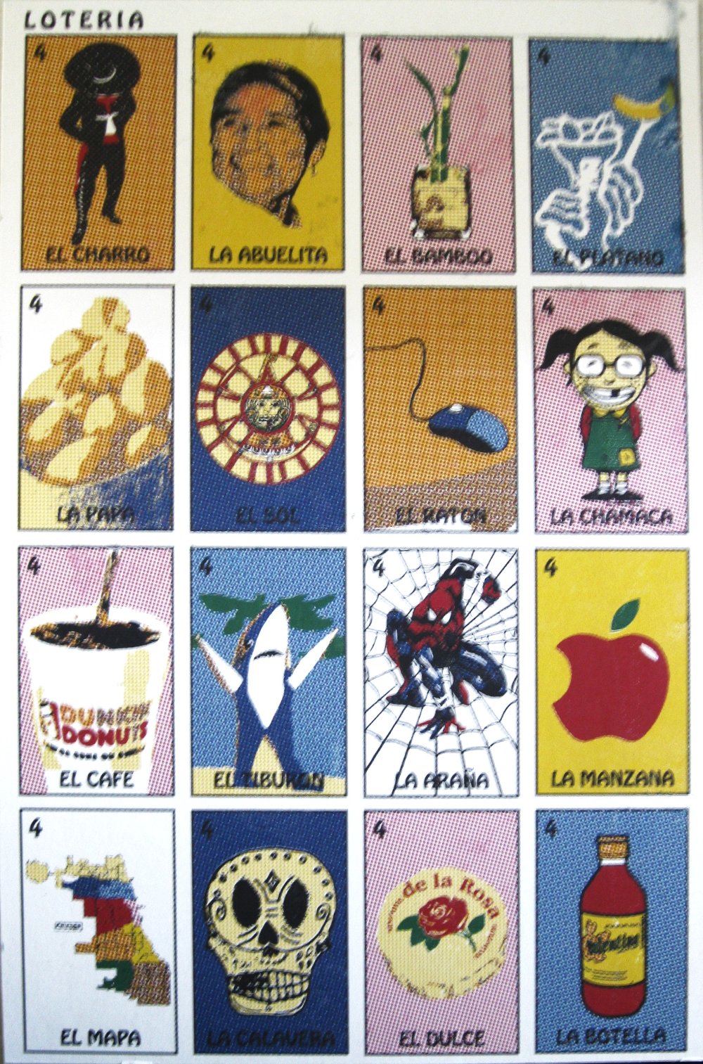 An image of a Loteria game board designed by a GVSU student.