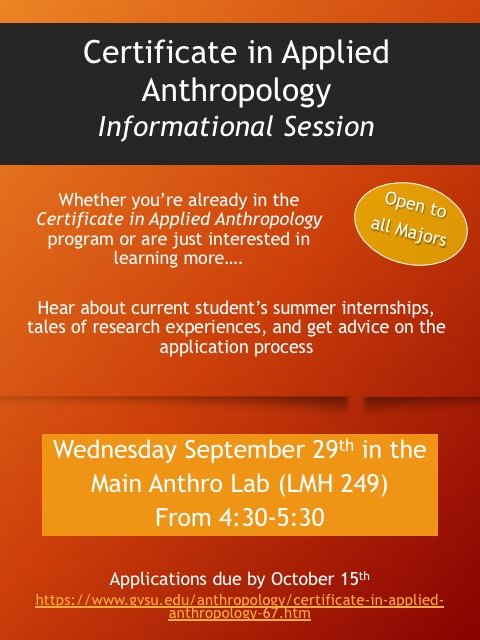 Description of Certificate in Applied AnthropologyýInformational Session