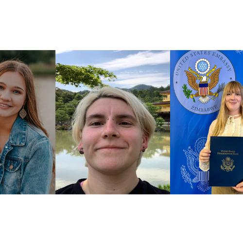 composite photo of, from left, Ashley Patterson, Elliot Melendez and Lauren Weimer