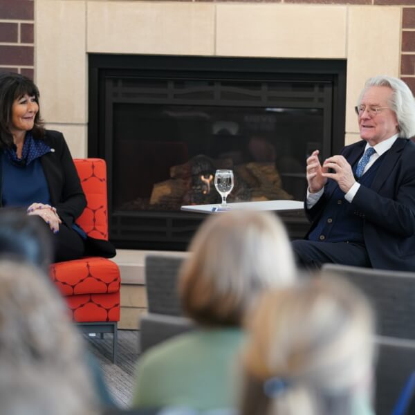 President Philomena V.  Mantella and A.C. Grayling, founder of New College of the Humanities in London.