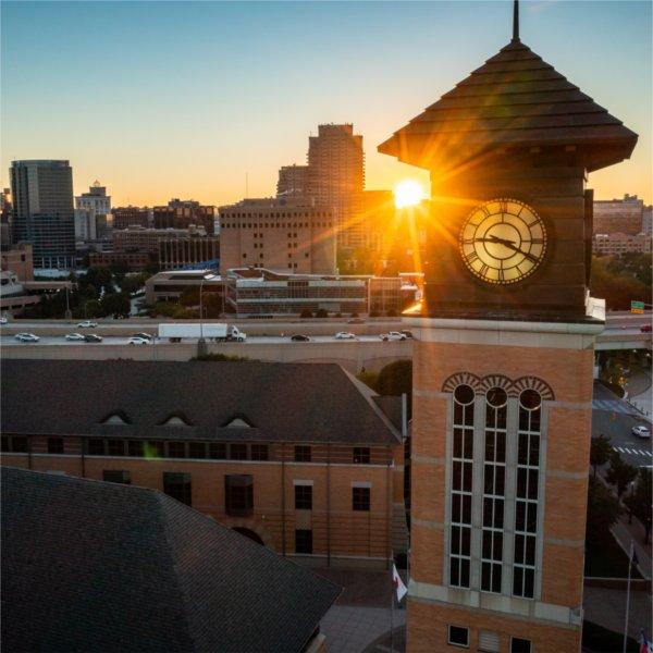 Photo of Pew Grand Rapids Campus at sunrise