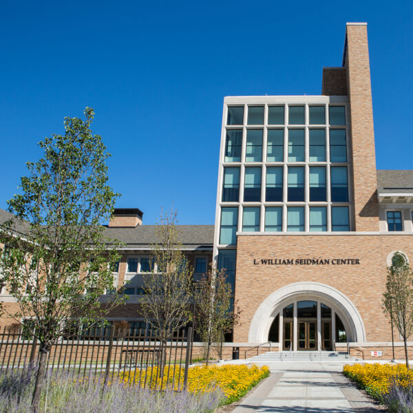 A photo of the Seidman College of Business building in Grand Rapids.