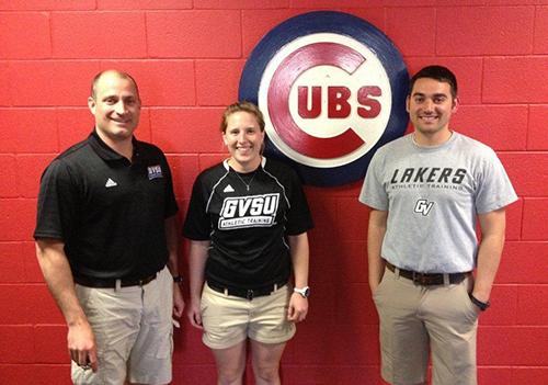 Pictured are, from left, Brian Hatzel, Susan Lawless and Carter Pallett at the Chicago Cubs� spring training facility in Phoenix, Arizona.