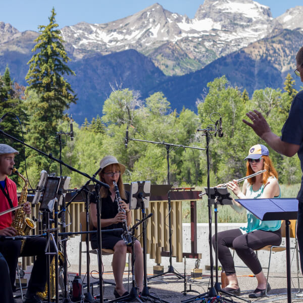 The ensemble performs in Grand Teton National Park.