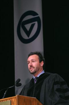 Rick DeVos speaks at commencement in April, 2010.