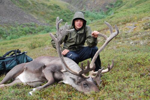 Rinella with a bull caribou he bagged in Alaska
