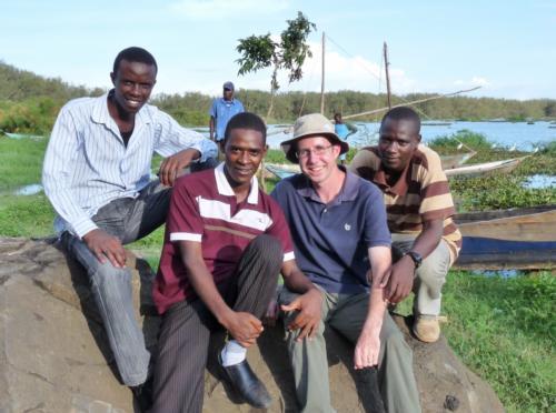 Erik Nordman, second from right, with environmental studies students during a visit to east Kenya.