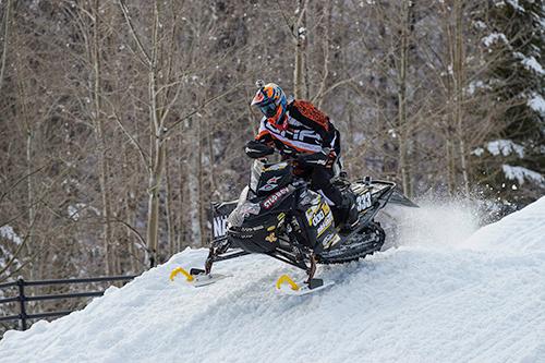 Photo by Wayne Davis Photography<br>Garrett Goodwin is pictured at the Winter X Games in the adaptive snowmobile race.