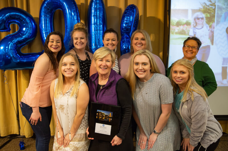 Jo Ann Litton, first row, has served as an advisor to several student organizations including Sigma Sigma Sigma sorority.