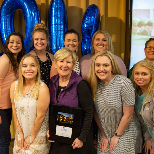 Jo Ann Litton, first row, has served as an advisor to several student organizations including Sigma Sigma Sigma sorority.