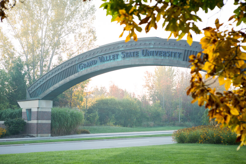 Entrance to the Allendale Campus in the morning. 