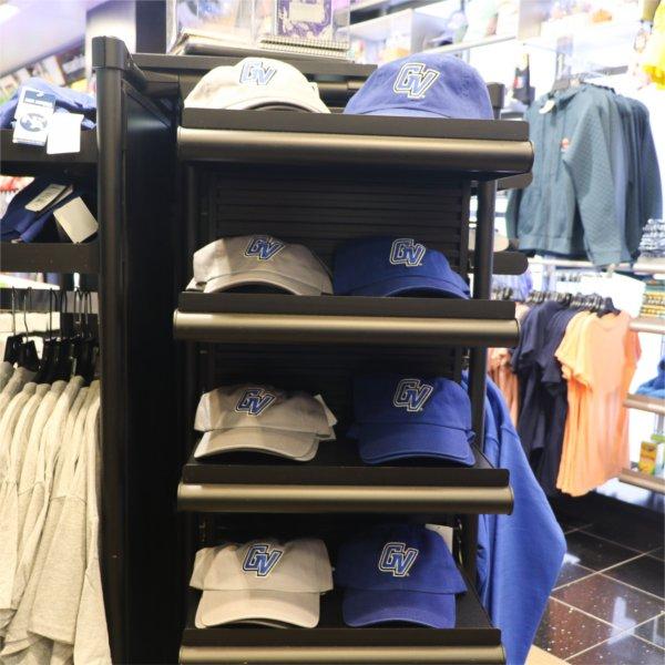 GVSU Hats on display at Gerald R. Ford International Airport.