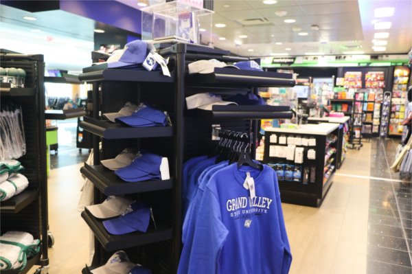 GVSU merchandise displayed in Gerald R. Ford International Airport