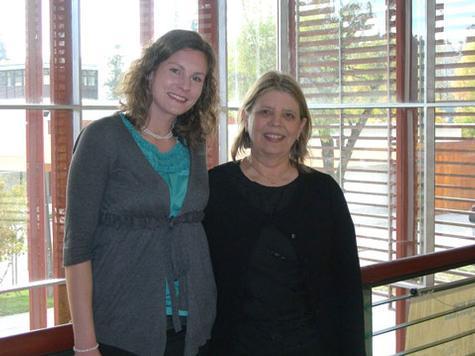 Allison Olejnik, left, an English and secondary education major, is team-teaching a course in Chile with Denise de la Rosa, associate professor of accounting.