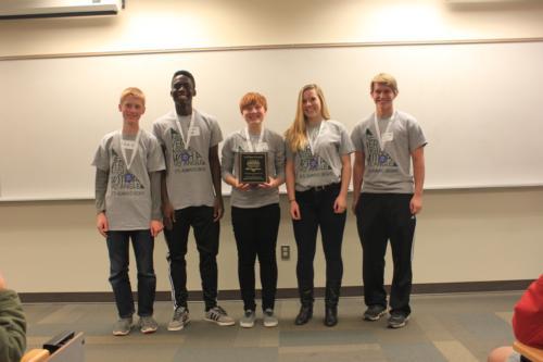 Student from West Catholic High School won the high school division of this year's Math-Team-Matics competition. Photo courtesy Chelsea Ridge.