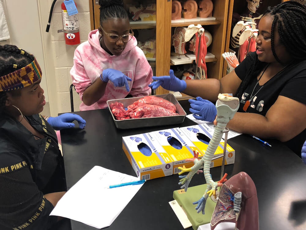 Students participated in a lab class during College Prep Week.