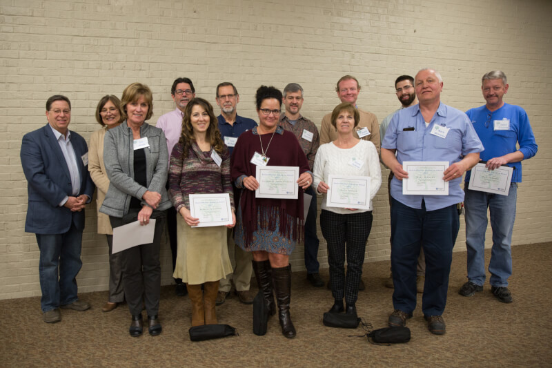 Faculty and staff recipients at the Sustainability Champion Awards.