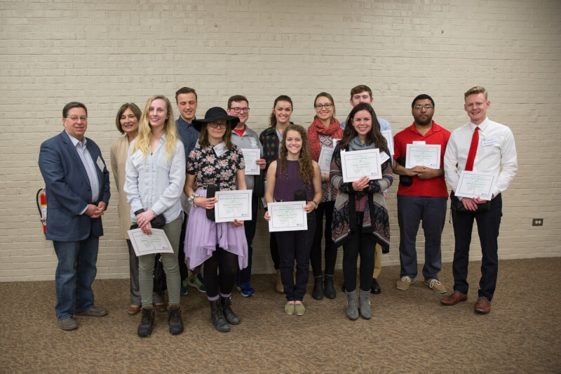 Student recipients of a Sustainability Champion Award.