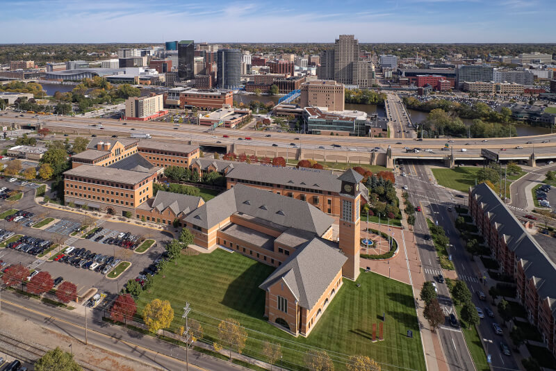 Aerial view of downtown Grand Rapids