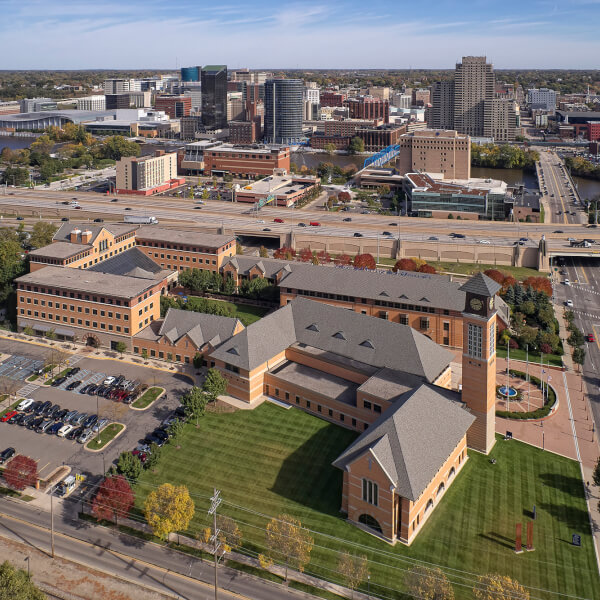 Aerial view of downtown Grand Rapids