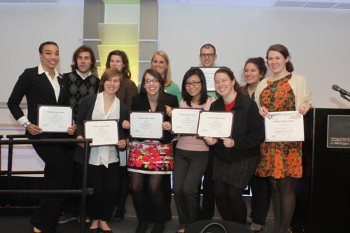 Pictured are some of the students who received awards at the Michigan Campus Compact's Outstanding Student Service Awards.