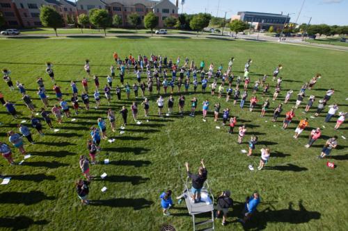 The Laker Marching Band practicing for their upcoming 2015 season performances. Photo by Jess Weal.