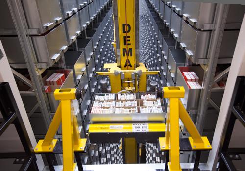 Nearly 180,000 items are being loaded into the automatic storage and retrieval system