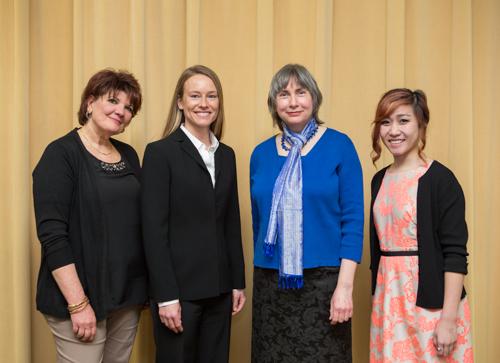 From left are Women's Commission award recipients Doriana Gould, Amy Campbell, Diane Rayor and Julia Dang, who accepted an award for Connie Dang.