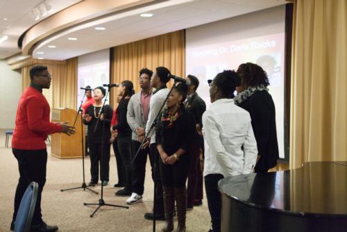 The Voices of GVSU perform during a recent campus event. The choir will sponsor a benefit concert in Flint February 27.