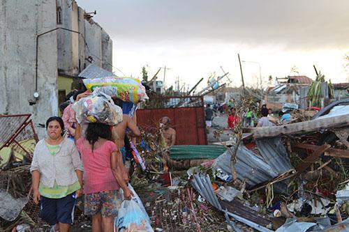 This photo taken by Carter Brown shows the destruction caused by the typhoon in the Philippines.