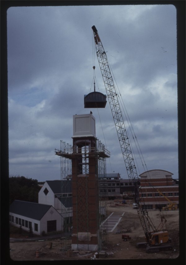 The Cook Carillon Tower during construction in the early 1990's. 