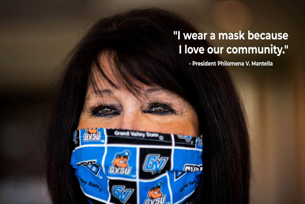 Photo of President Mantella wearing a face covering.