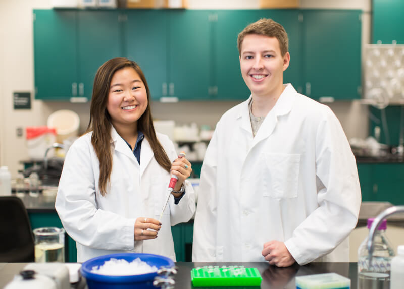 Jinah Bak and Eric Sheffield met during a Health Career Pipeline program when Bak was in high school. They connected again as pre-med students at Grand Valley.