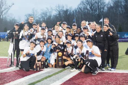 Grand Valley was ranked fifth for women's athletics. The Laker soccer team is pictured after winning a national title in December.