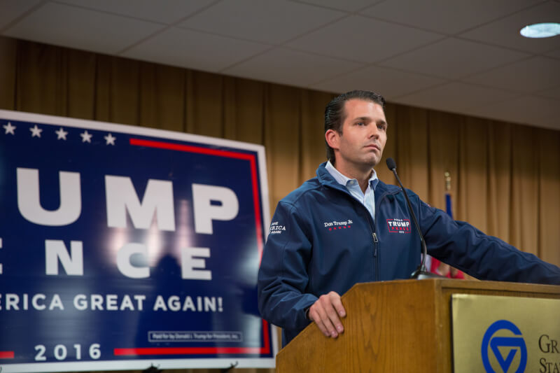 Donald Trump Jr. addressed a capacity crowd at Grand Valley on November 2.