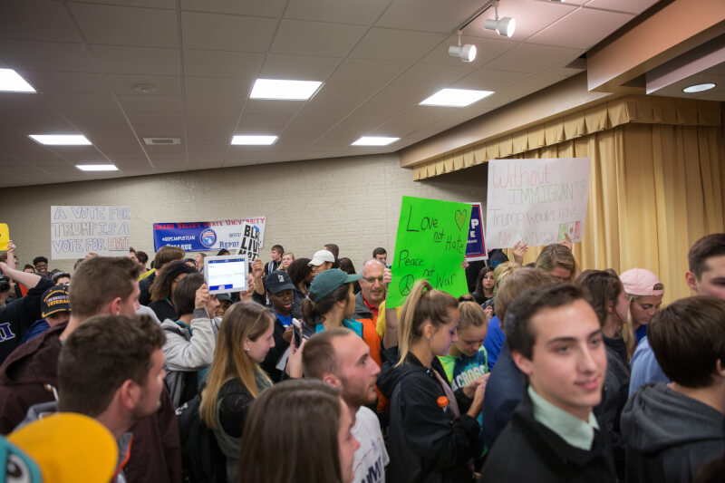 Trump supporters and opponents verbally sparred throughout the event.