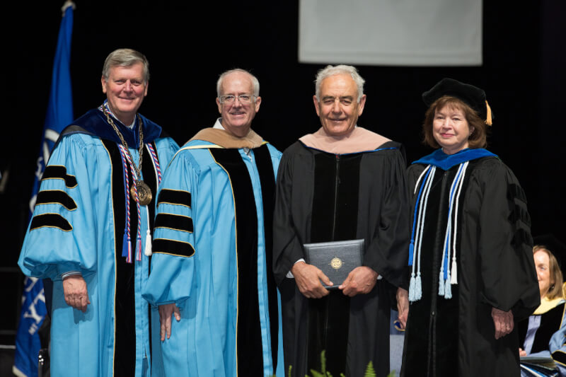 Second from right, Christo T. Panopoulos received an honorary degree.