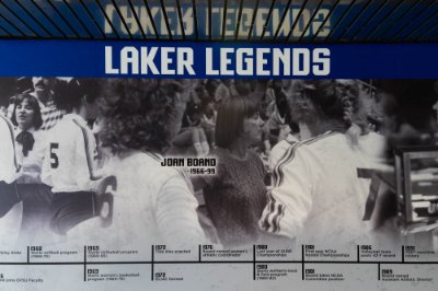 display wall Laker Legends named for Joan Boand 1966-1999