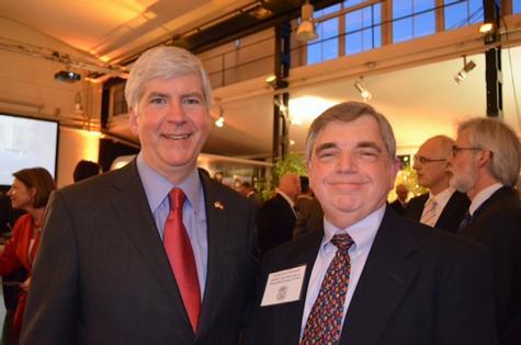 Arn Boezaart with Gov. Snyder in Germany.