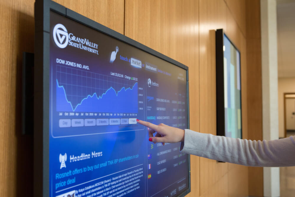 Stocks screen in Seidman College of Business