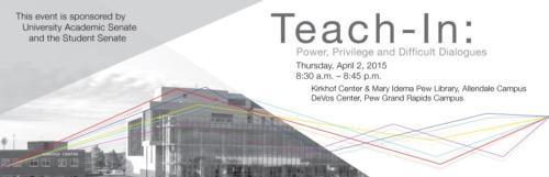 The second Teach-In is set for April 2, with sessions at three locations.