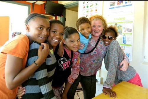 Becky Byers volunteers at a safe house in South Africa during her study abroad program.