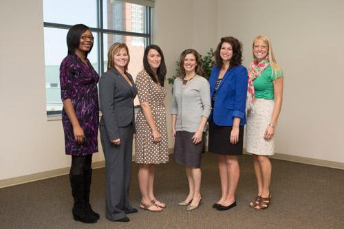 The Women's Commission Leadership Team is pictured; from left are Krashawn McElveen, Keri Becker, Dauvan Mulally, Kristen Evans, Suzy Herman and Ashley Schulte.