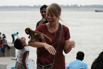 Abigail DeHart, shown here in India, will talk to students via Skype about her study abroad experience on Wednesday as part of International Education Week.