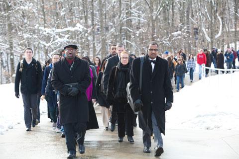  Pictured is the 2012 silent march through campus during Martin Luther King Commemoration Week. The deadline to nominate someone for a community service award has been extended to January 4.