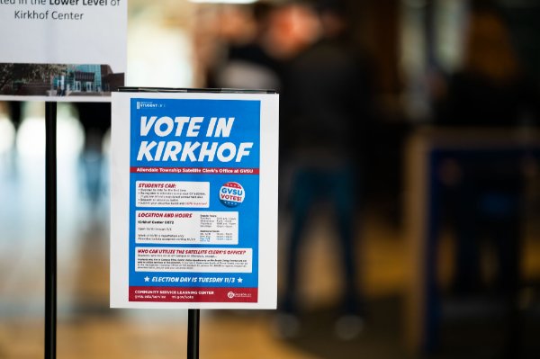 A "Vote in Kirkhof" sign